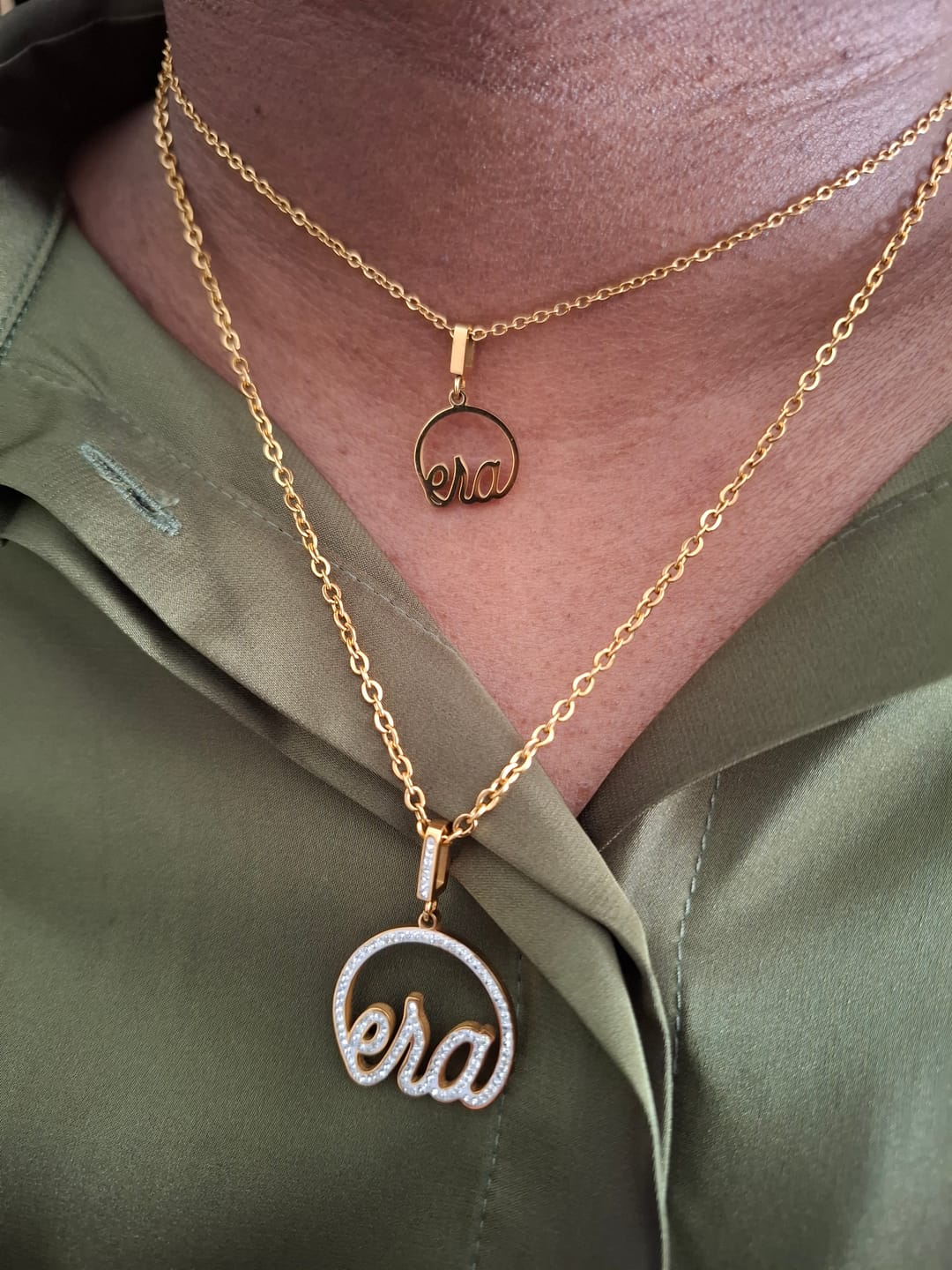 Customer photo review of Gold Precious Logo Necklace