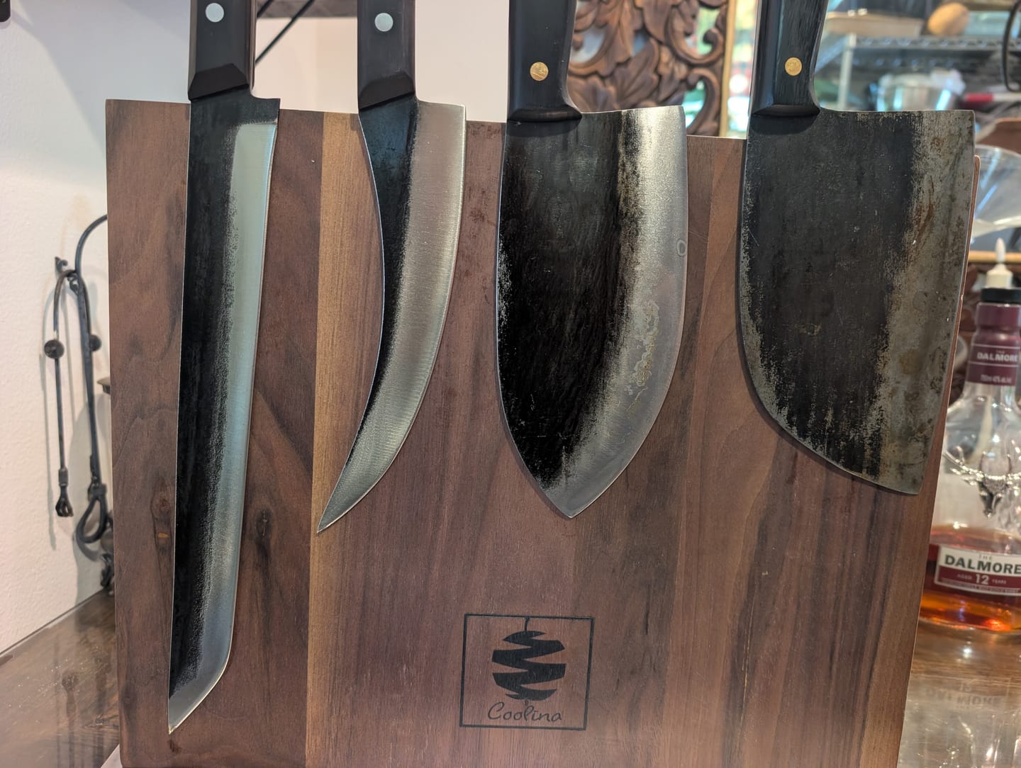 Customer photo review of FREE Walnut Magnetic Knives Holder
