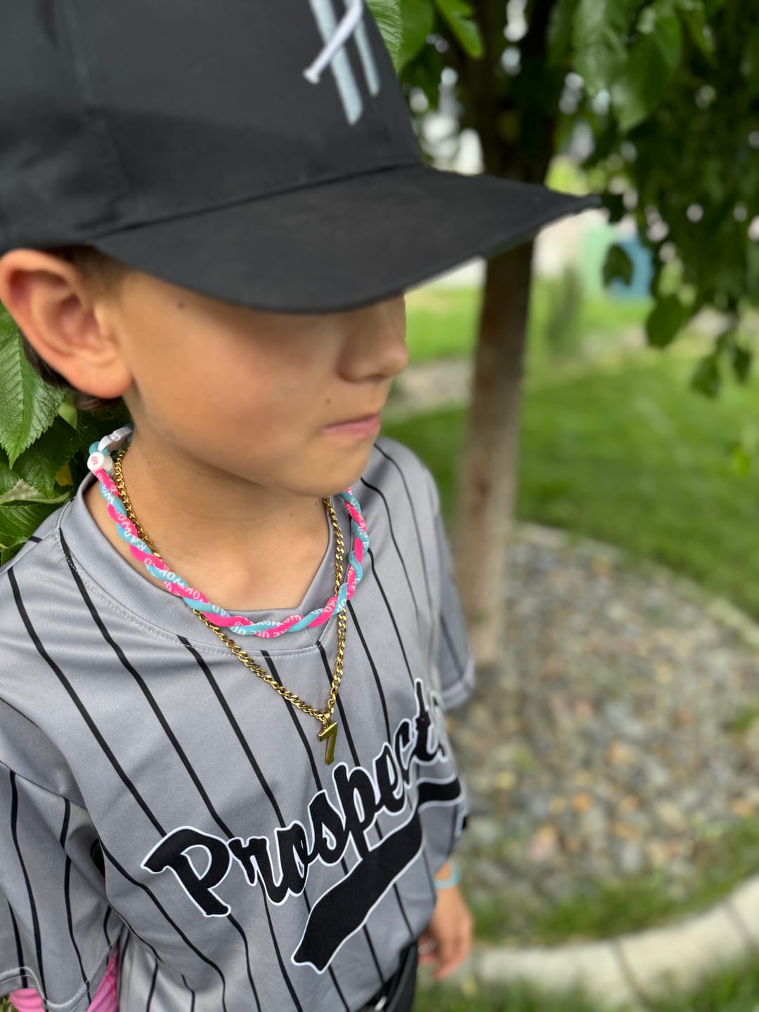 Customer photo review of Signature Jersey Number Pendant 18K Plated Gold