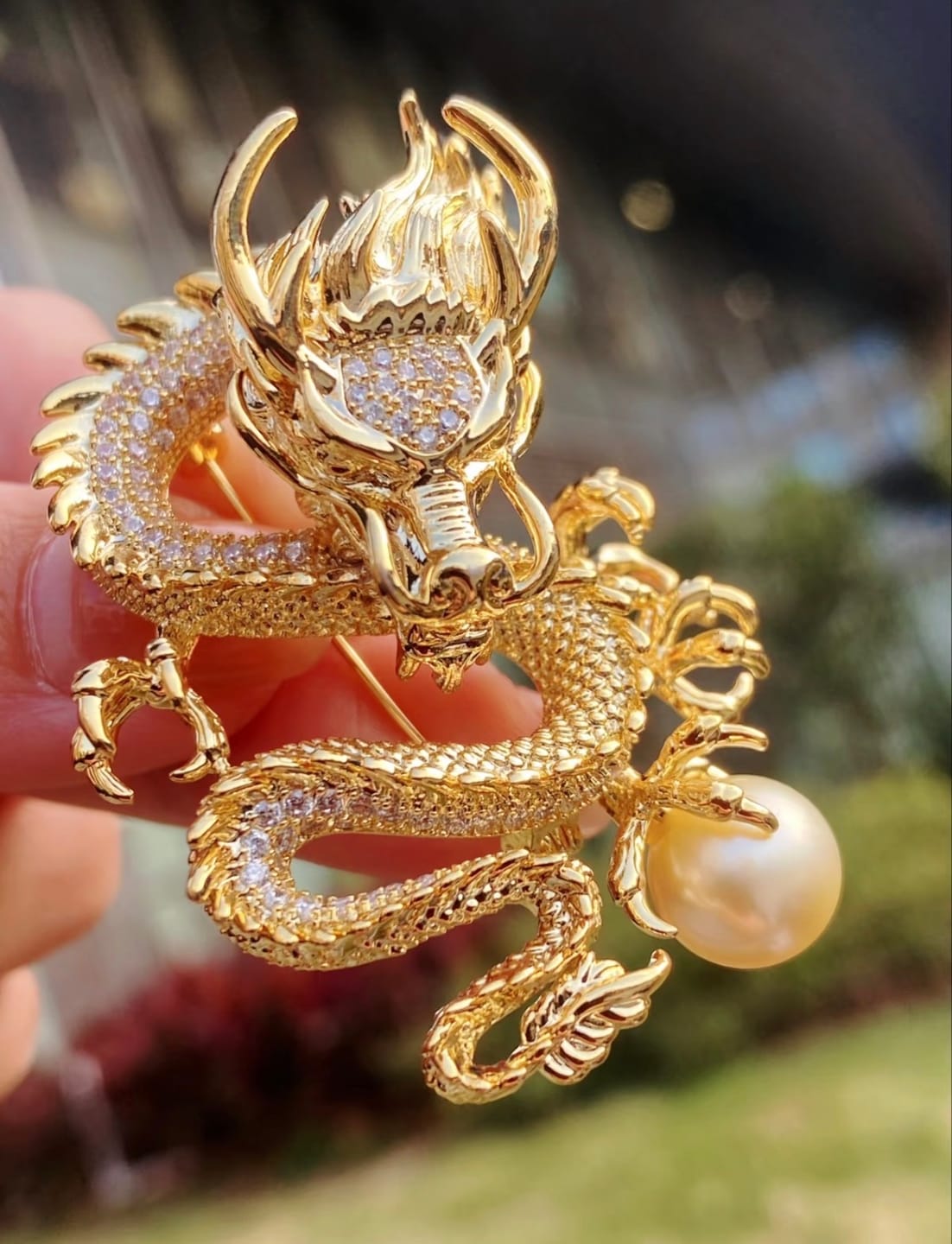 Customer photo review of Sovereign Dragon Brooch