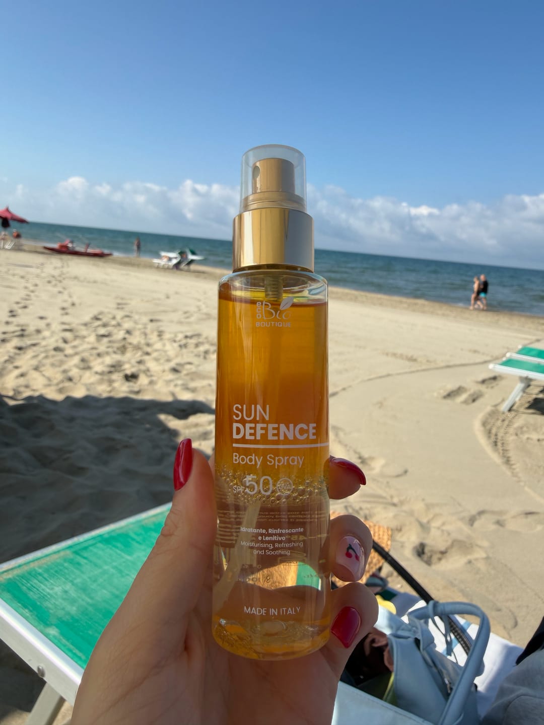 Customer photo review of Sunscreen Body Spray SPF50 - Sun Defence
