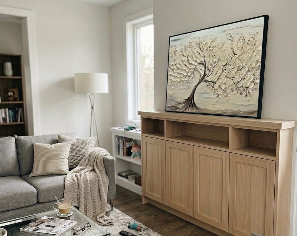 Customer photo review of Flower & Tree Textured Abstract Wall Art #SF015