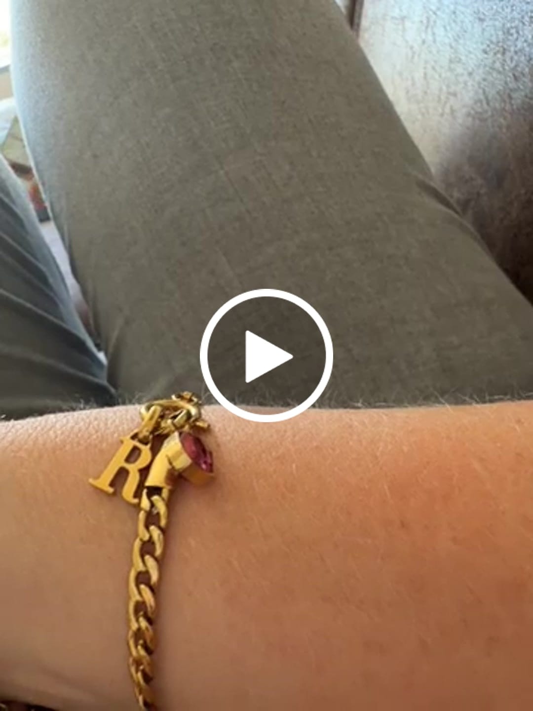 Customer video review of Letter & birthstone bracelet gold