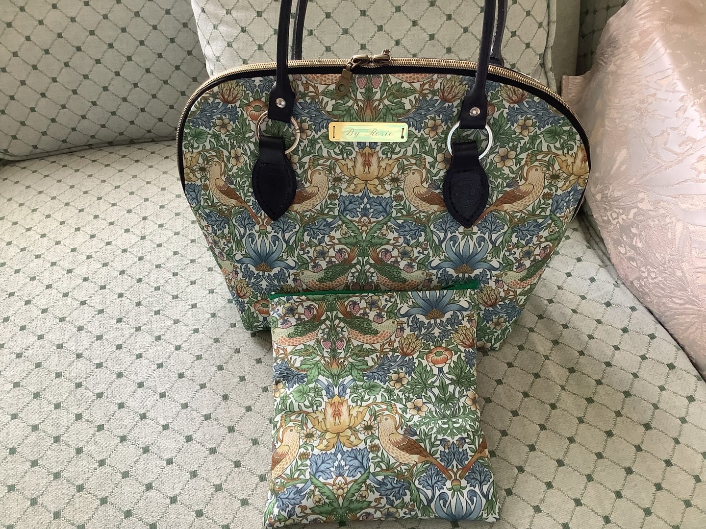 Customer photo review of William Morris Garden Birds Water Resistant Fabric