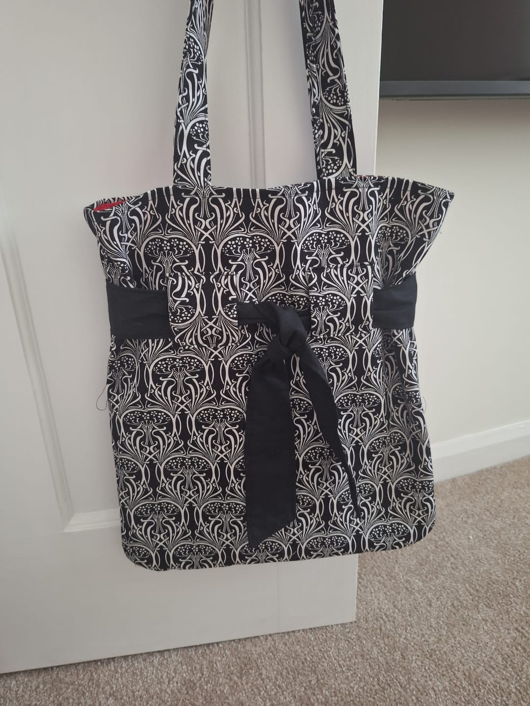 Customer photo review of Abstract White Patterns Cotton Canvas Fabric