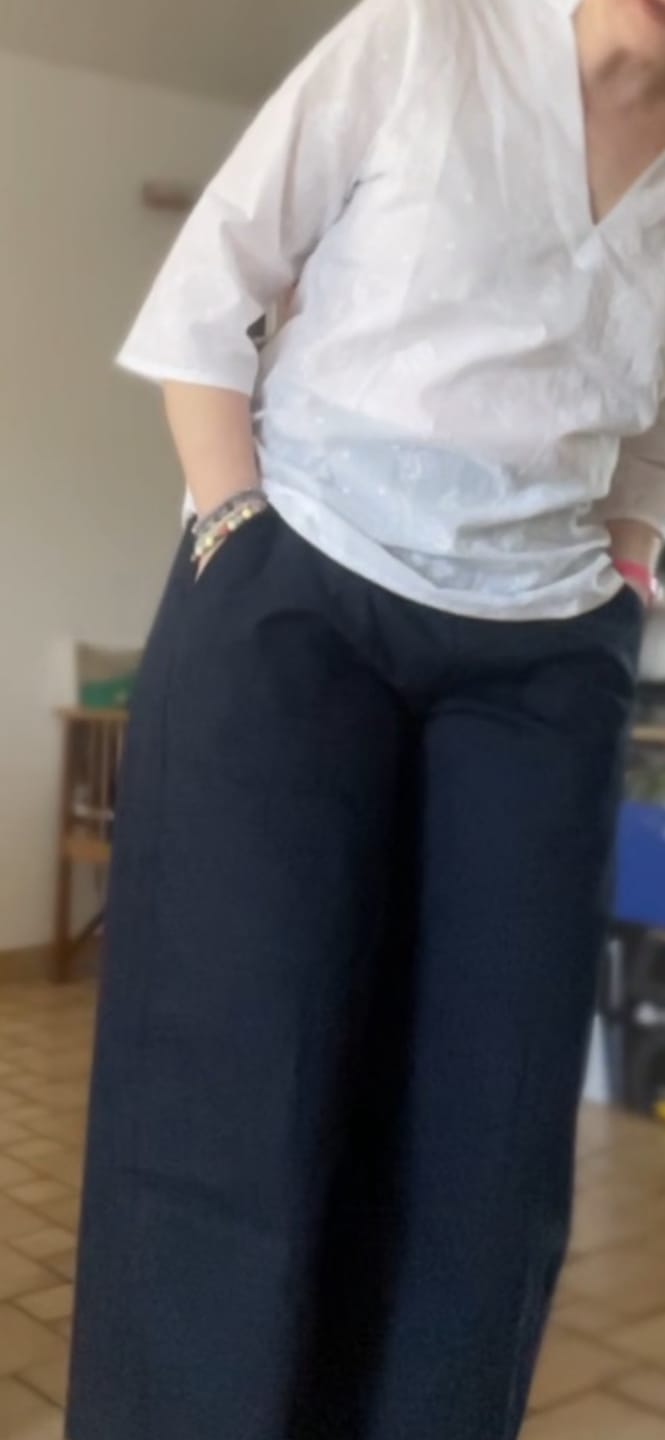 Customer photo review of Pantalon Briac - sergé de coton bleu marine
