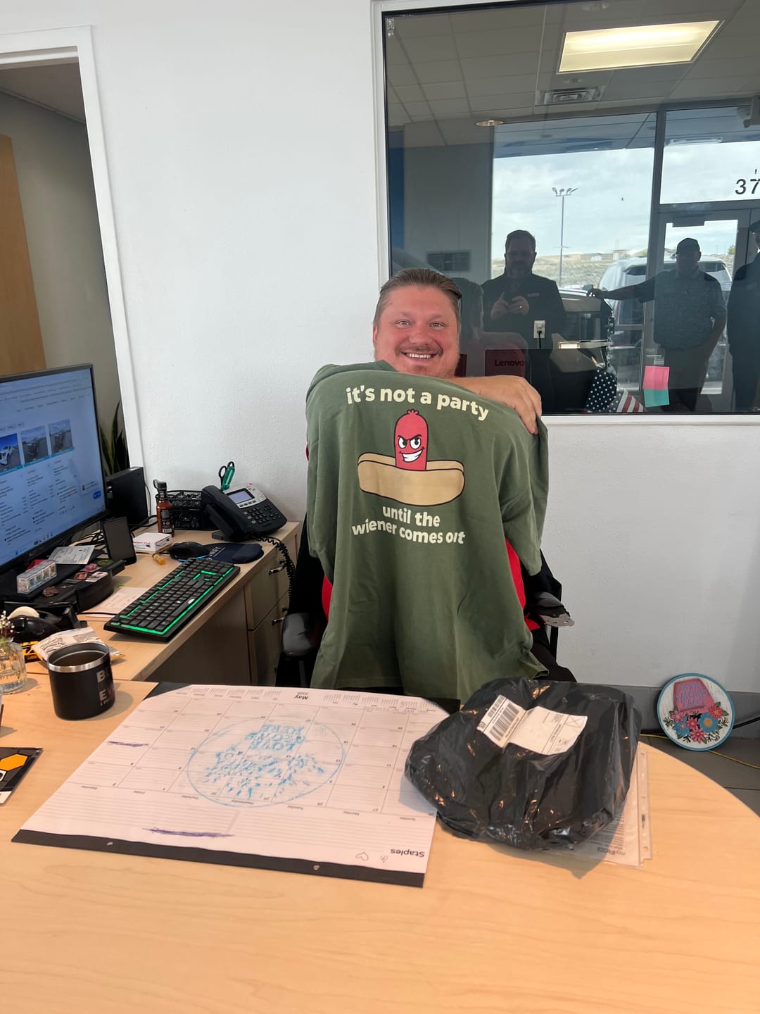 Customer photo review of Not a Party — Premium Tee