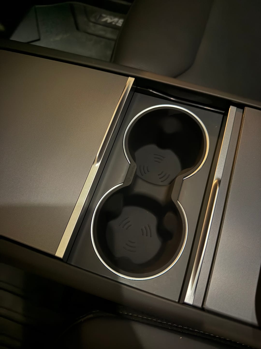 Customer photo review of Silicone Console Cup Holder for Model 3/Y