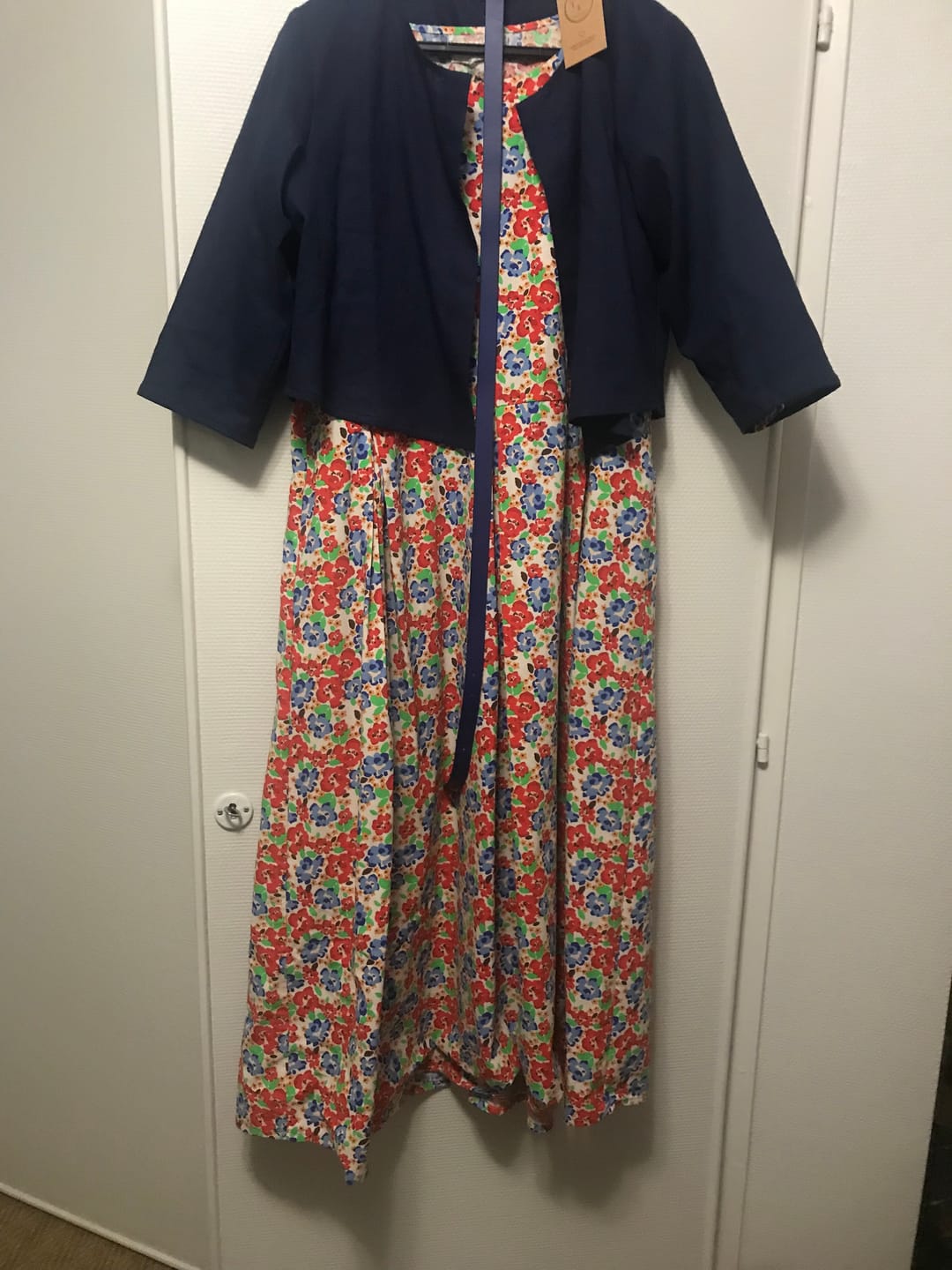 Customer photo review of Robe Louisa manches 3/4 – Coton coquelicots