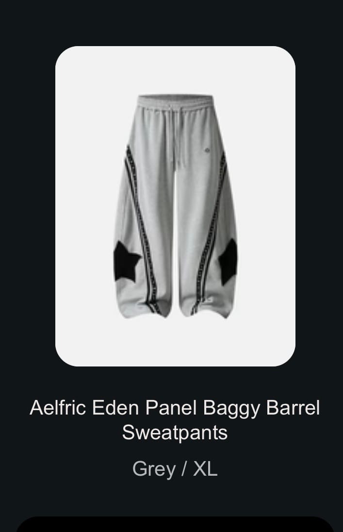 Customer photo review of Aelfric Eden Panel Baggy Barrel Sweatpants
