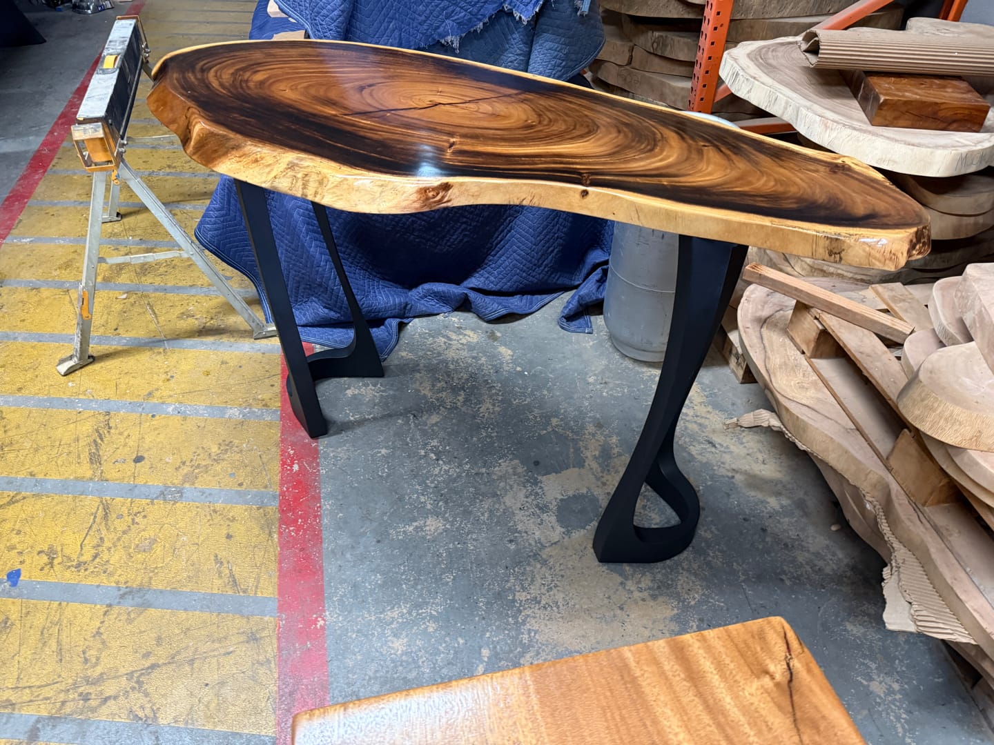 Customer photo review of Counter Table Legs 605 Uzar 34" H for Live Edge Tabletop