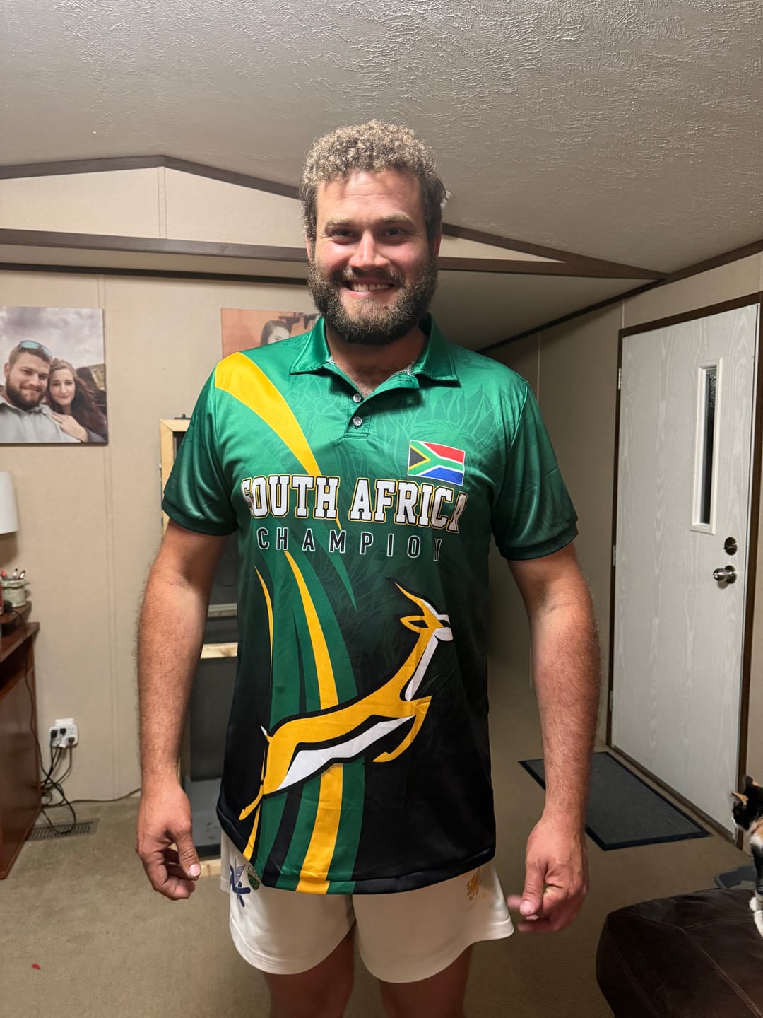 Customer photo review of South Africa WC2026 Personalized Polo Shirt Springboks Champion LT7