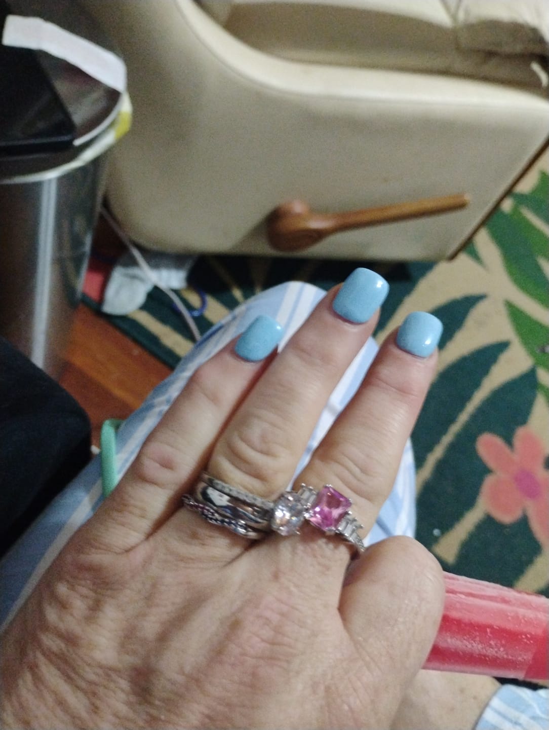 Customer photo review of Custom Wavy Birthstone Promise Ring