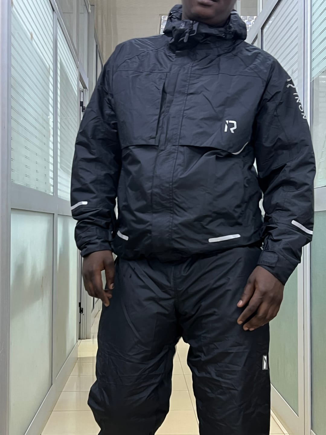 Customer photo review of RIDEIRON Waterproof Breathable Hooded Motorcycle Rain Suit | MJ5005