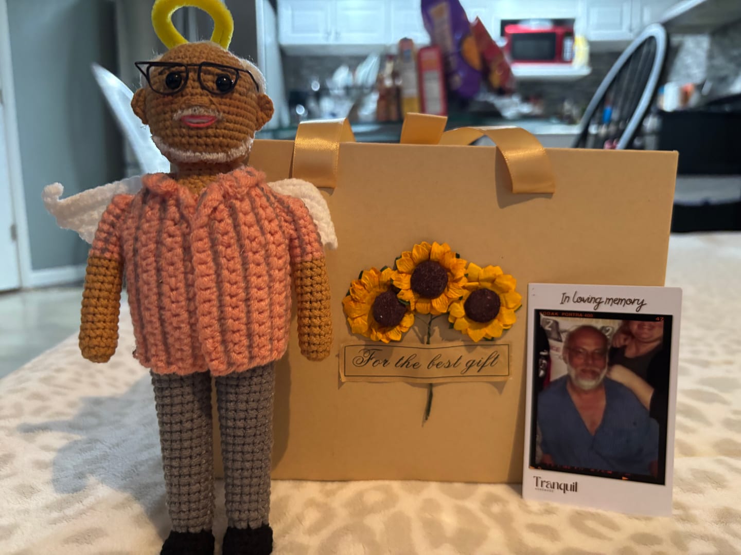 Customer photo review of Tranquil® - Personalized Crochet Doll with Photo Card