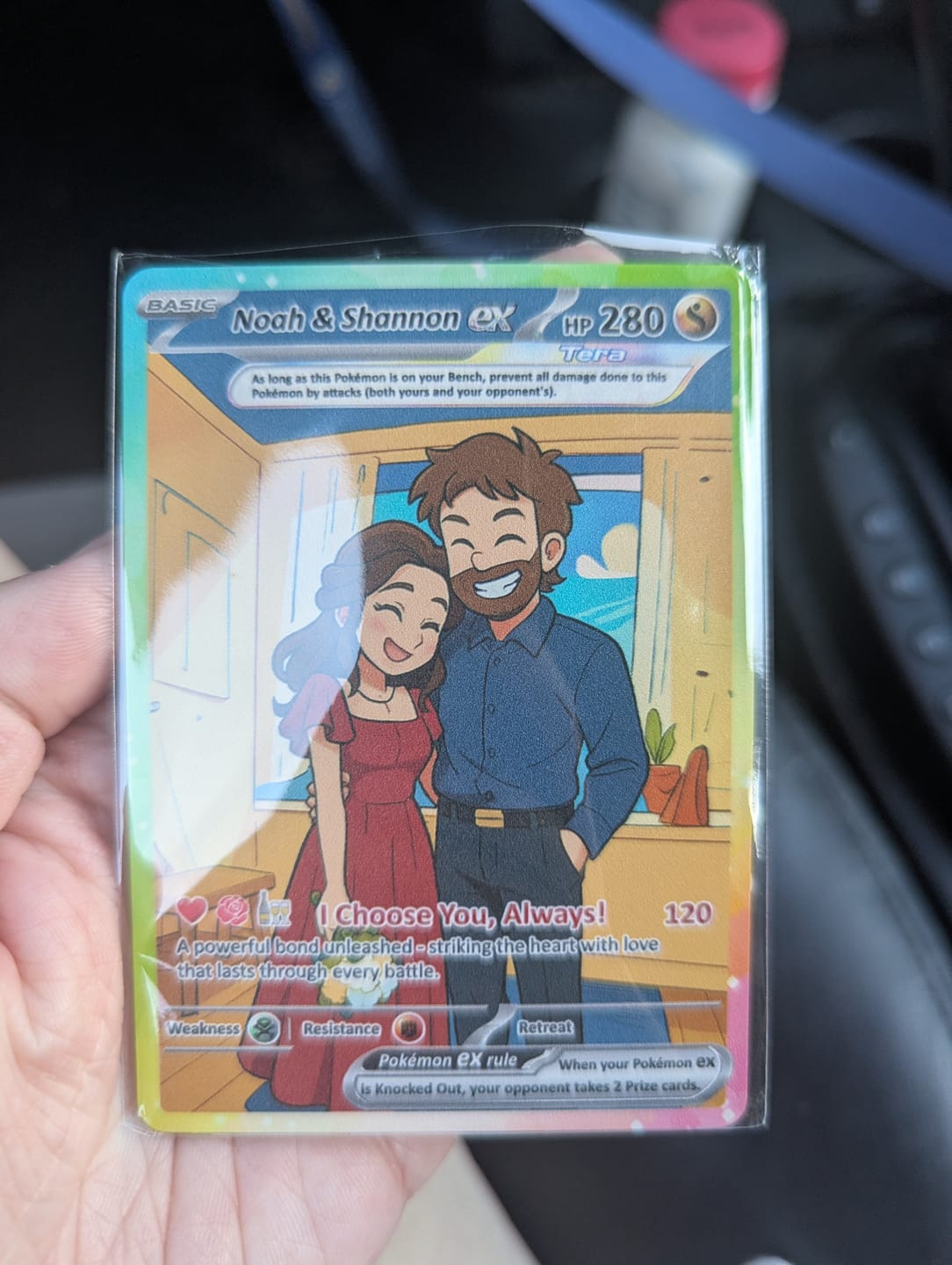 Customer photo review of Custom Pokémon Cards with Anime Picture, Personalized Poke Cards Animated Style Gifts for Him and Her - CPC-04.B