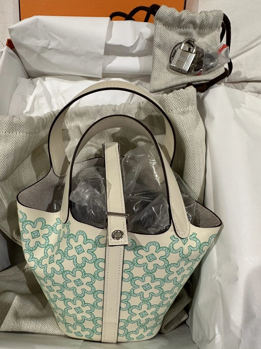 Customer photo review of Hermes 2026 Picotin Lock Micro "Lucky Daisy" Bag Swift Leather