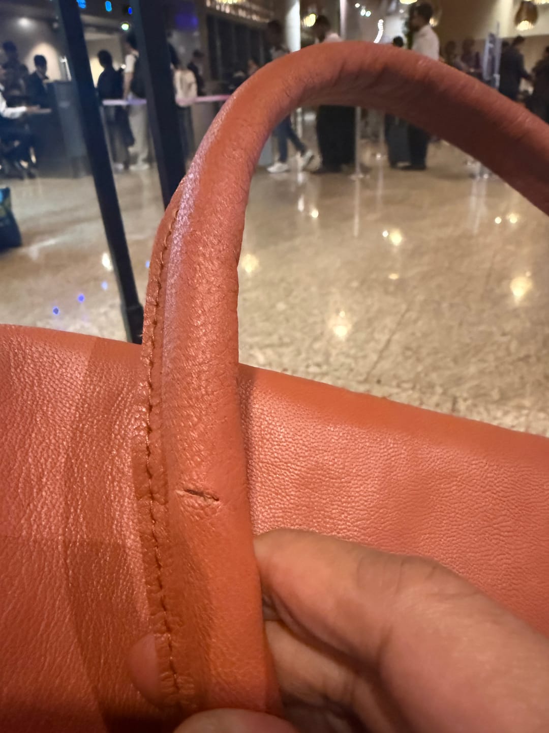 Customer photo review of Walker Leather Office Travel Bag