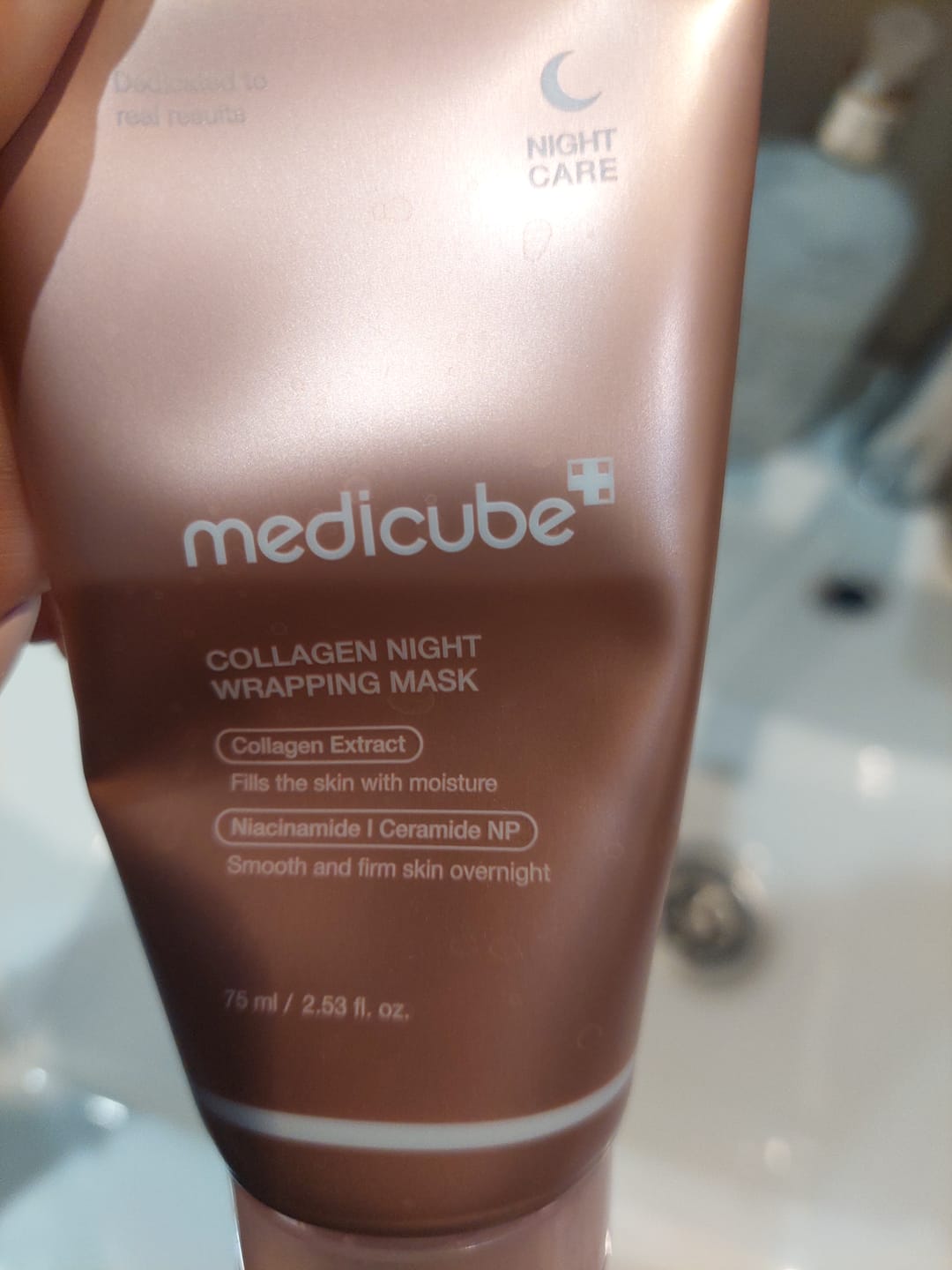 Customer photo review of Nostiprinoša nakts maska sejai Medicube Collagen Night Wrapping Mask