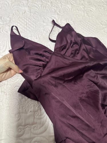 Customer photo review of Venetia Ruffled Sling Evening Dress