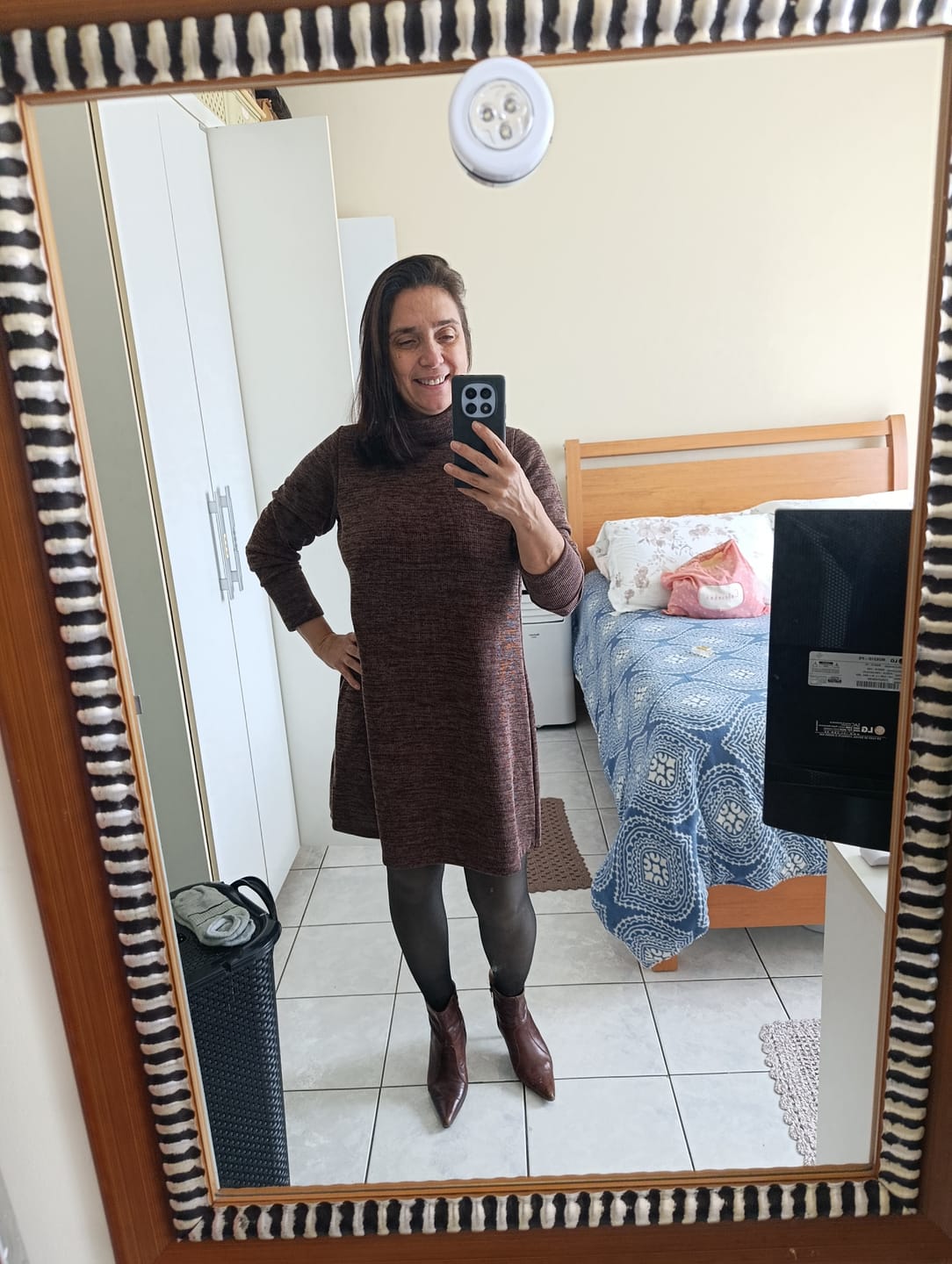 Customer photo review of Mini Vest Canelado, Marrom