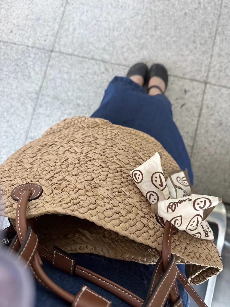Customer photo review of Margot Woven Summer Tote