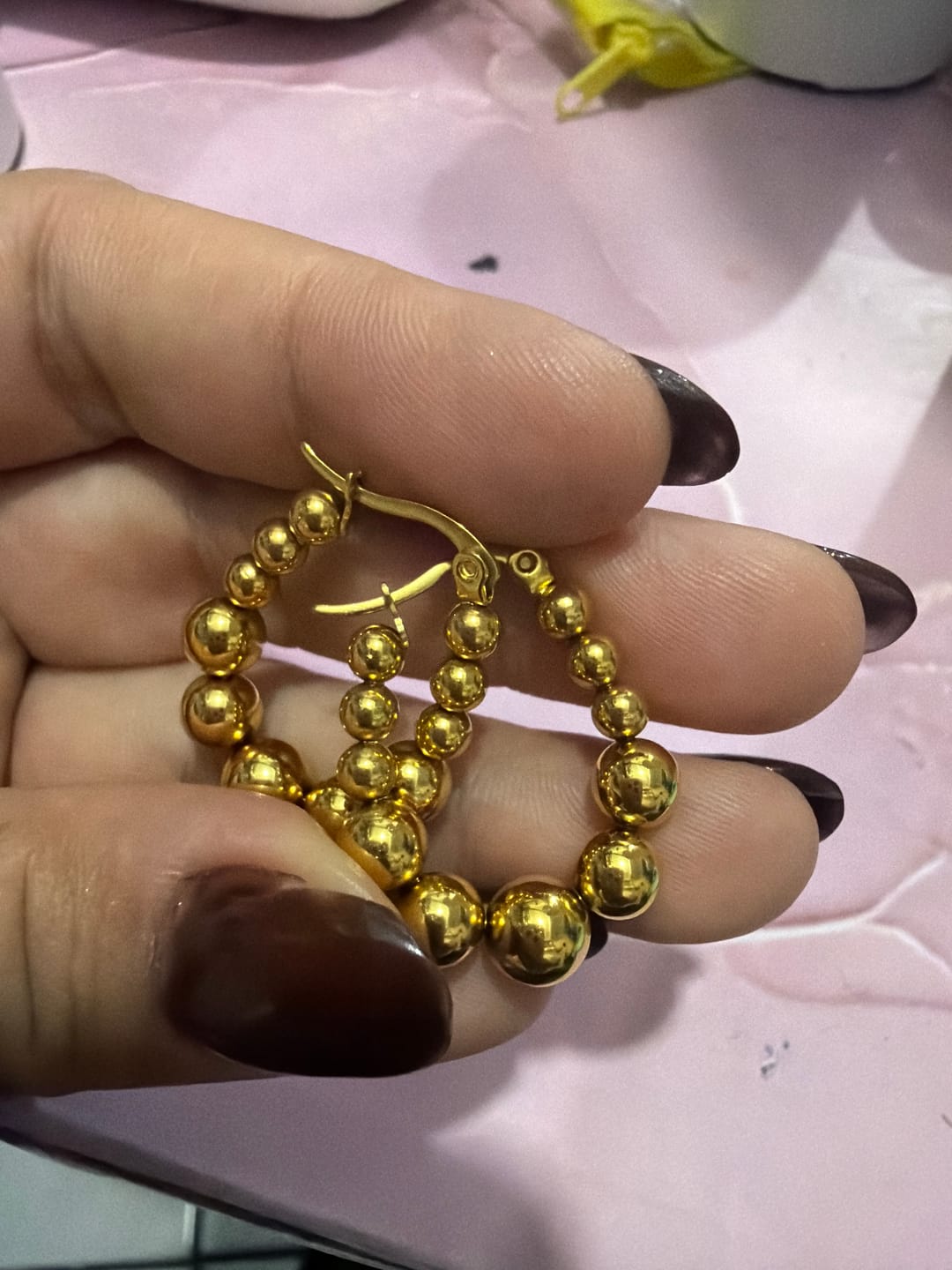 Customer photo review of Arracadas Pom