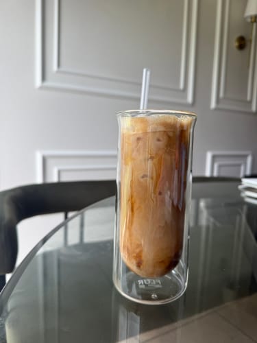 Customer photo review of FLUR Iced Coffee Glasses