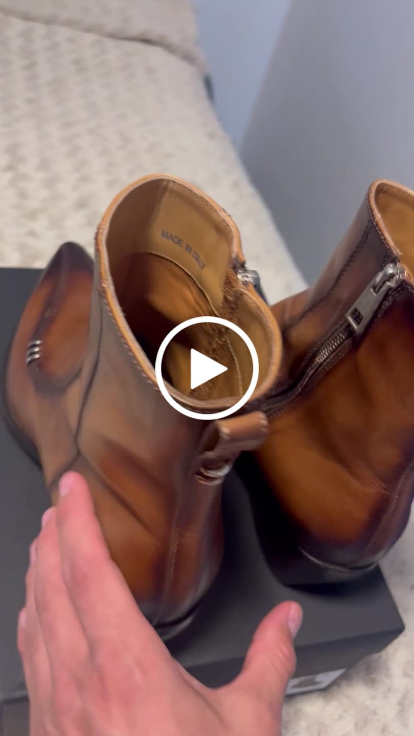 Customer video review of POINTED LEATHER BOOT - BROWN