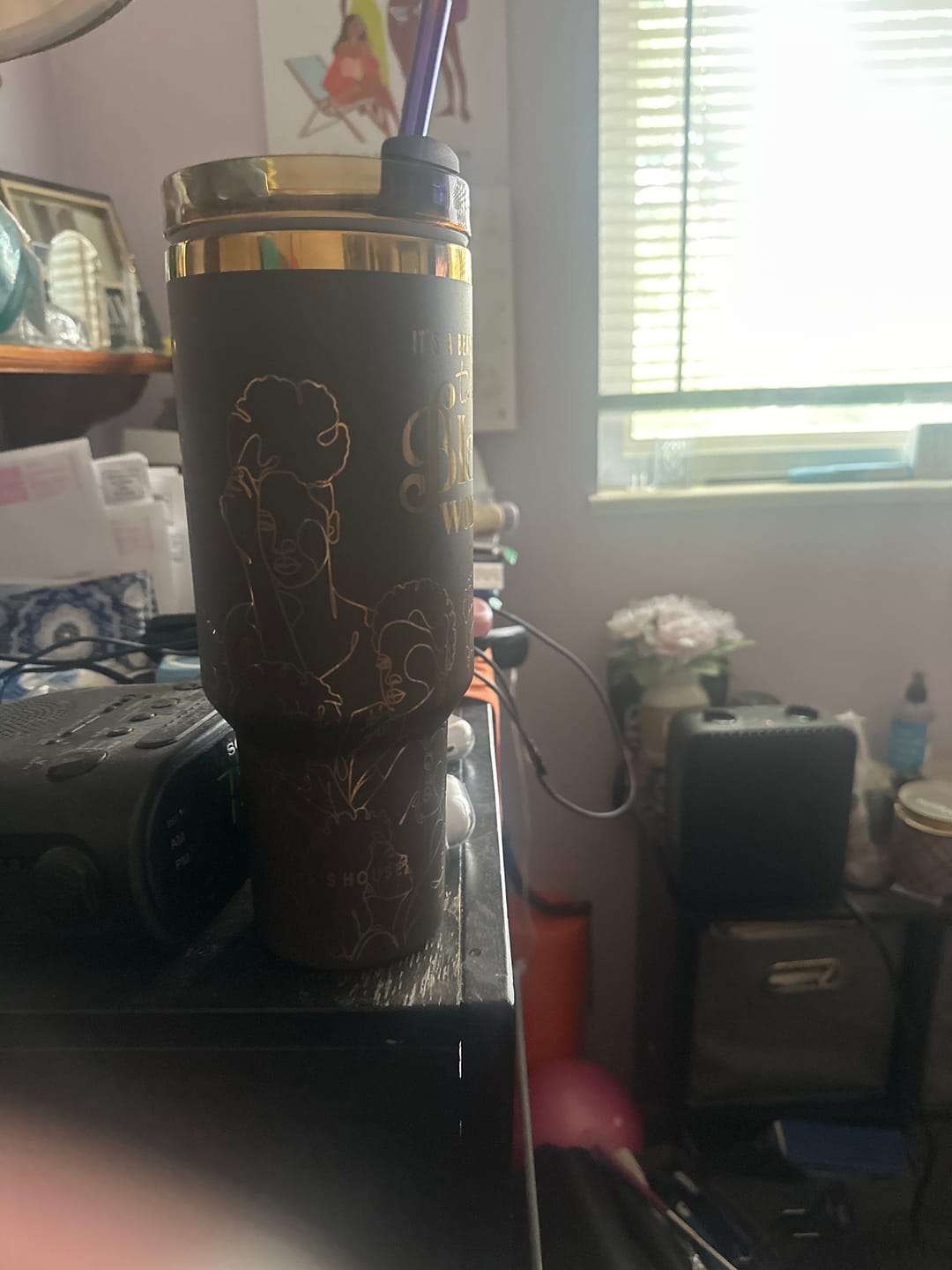 Customer photo review of "Brown Sugar" Insulated Tumbler – "It's a Beautiful Day to be a Black Woman"