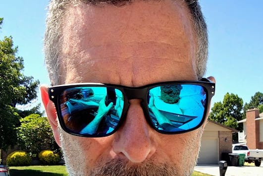 Customer photo review of 80Eighty® Polarized Sunglasses - Blue Chrome