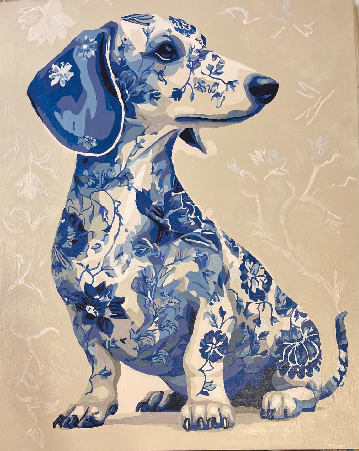 Customer photo review of Porcelain Dachshund | Paint by Number
