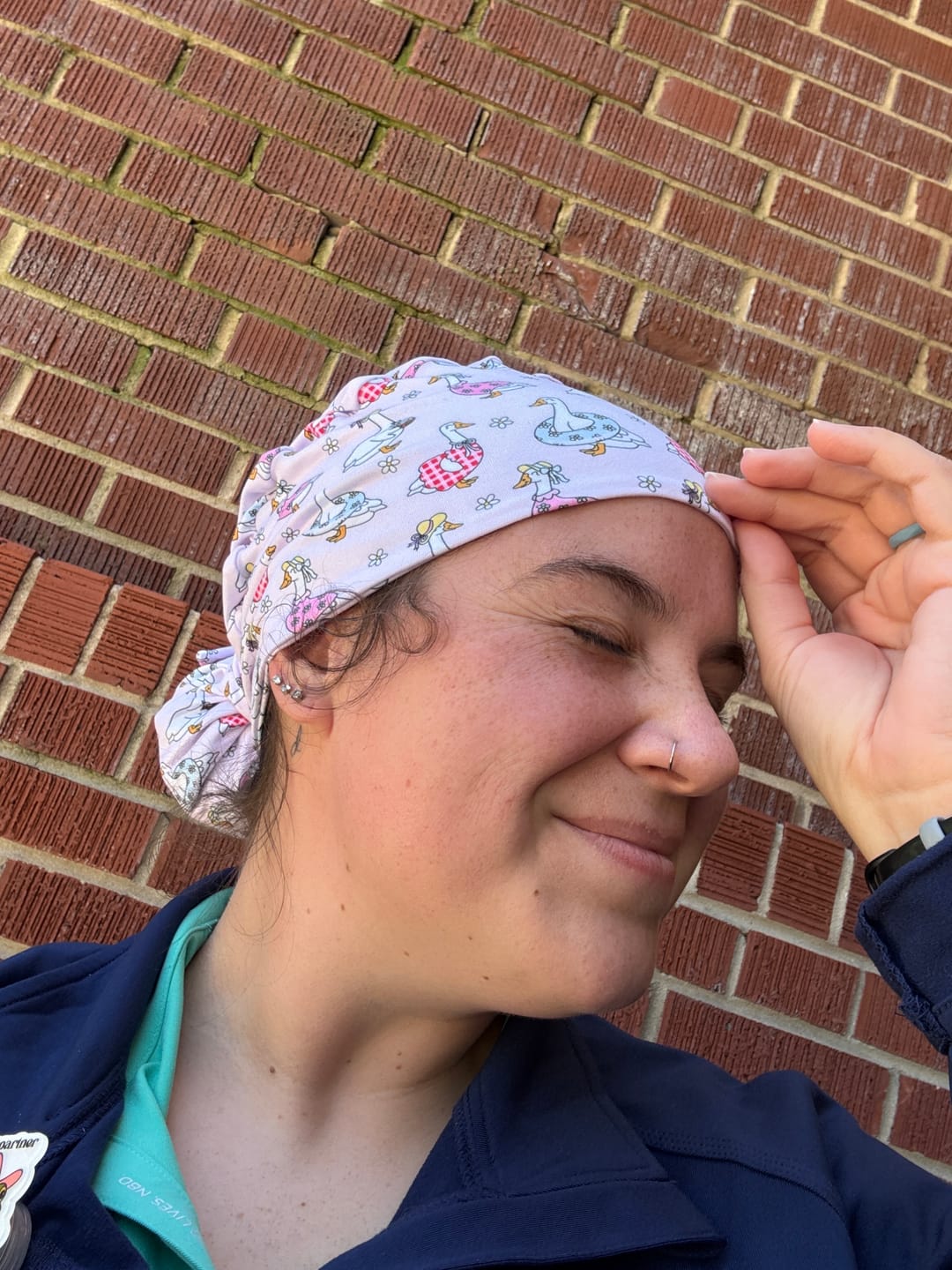 Customer photo review of DuoStyle Scrub Hat - Pool Party Goose