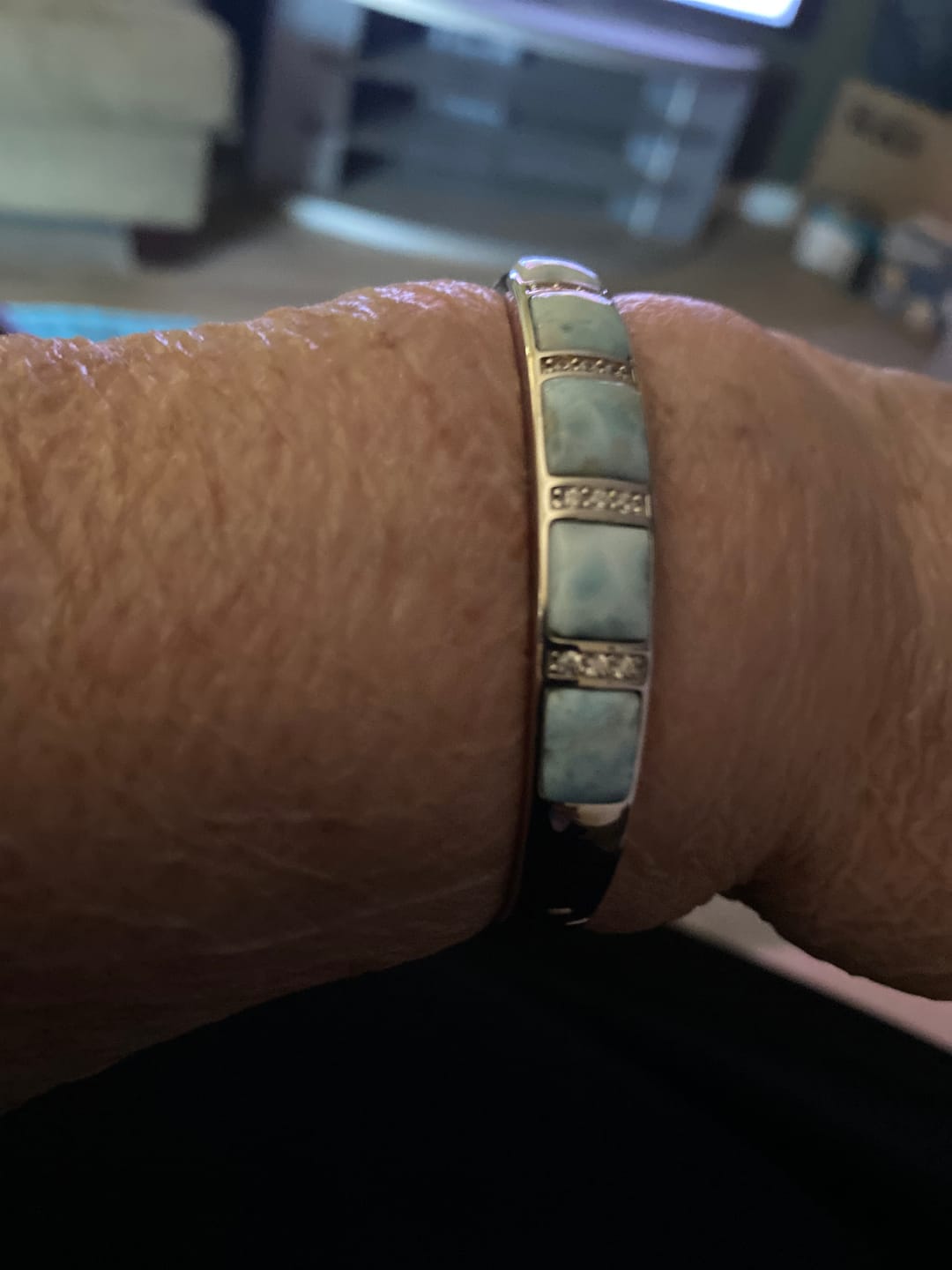 Customer photo review of Larimar Ocean Bracelet