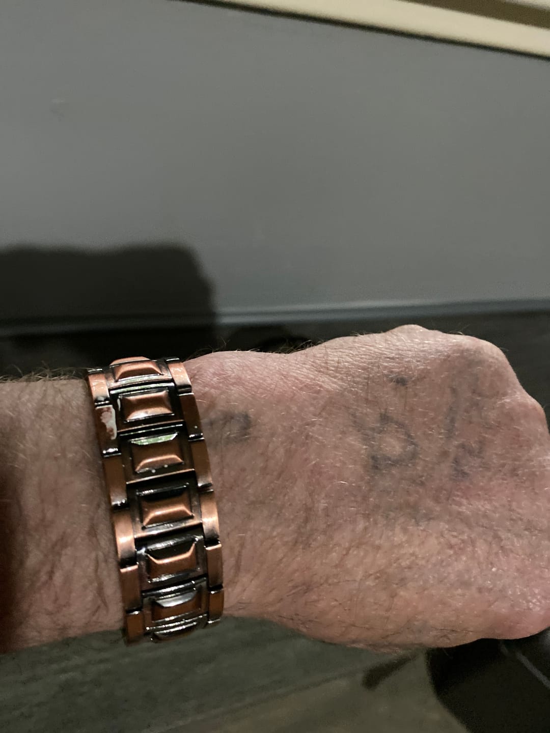 Customer photo review of Mens Copper Magnetic Bracelet TRIPLE Power