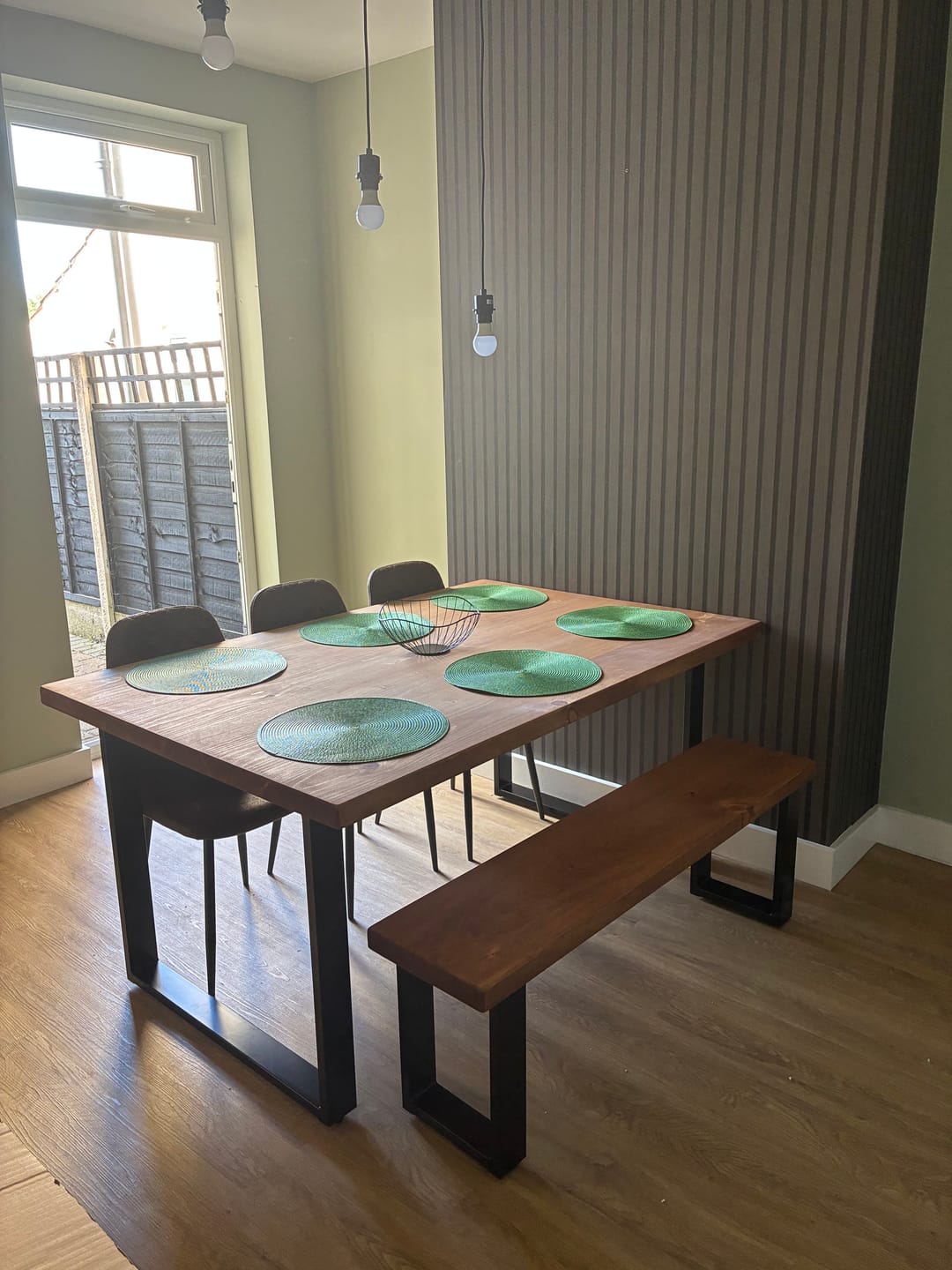 Customer photo review of Industrial Dining Table with Square Frame Leg