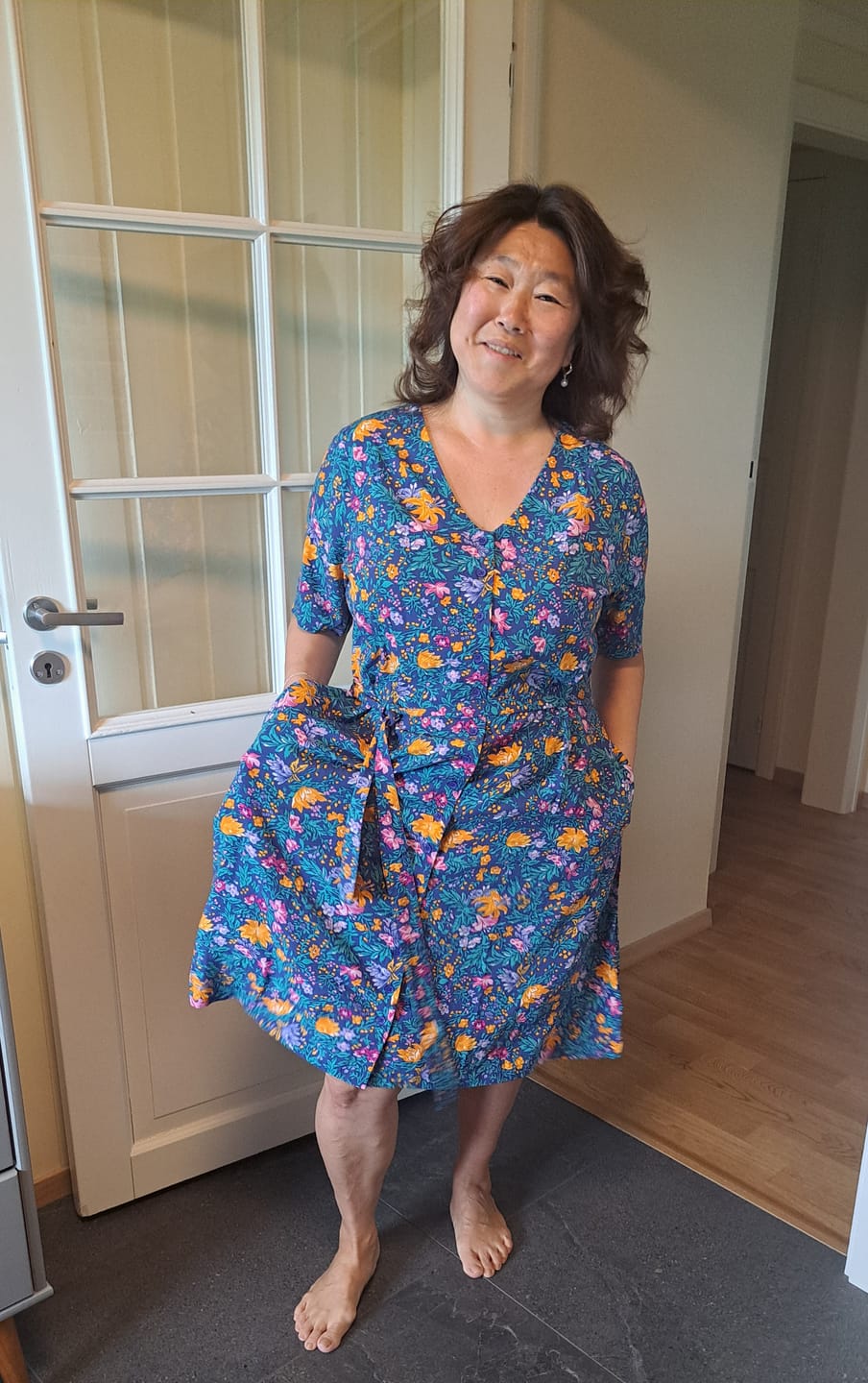 Customer photo review of Betty Button dress - florence floral