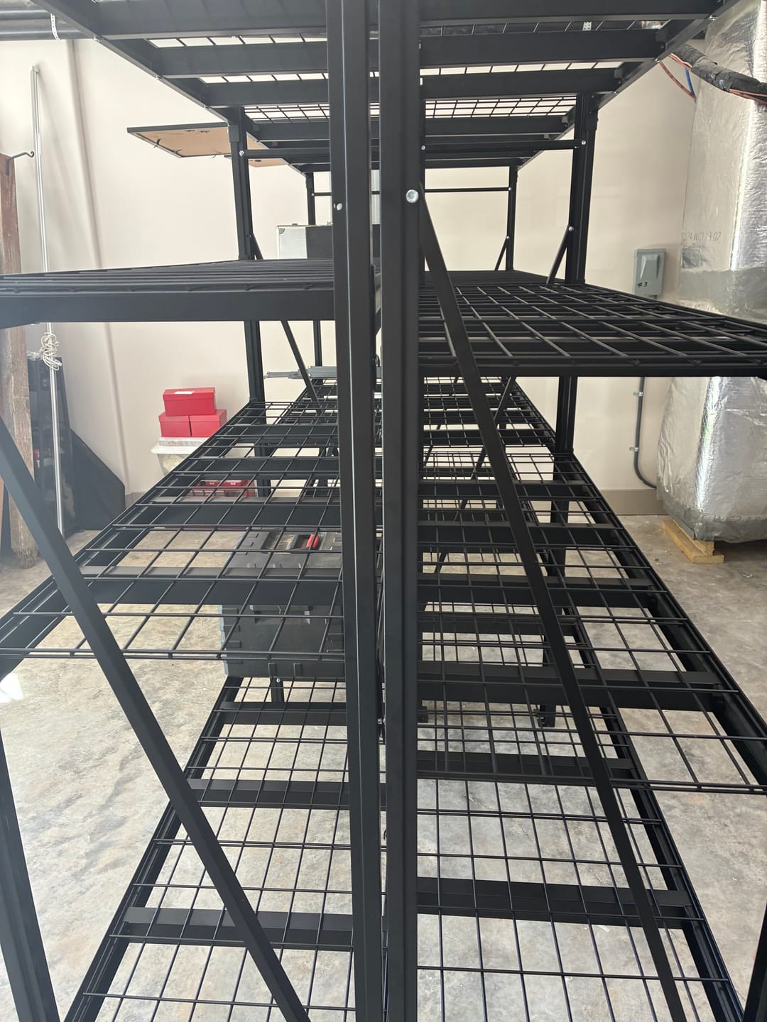 Customer photo review of Reibii 5000lbs Heavy Duty Garage Shelving with Steel Industrial Structure,Metal Adjustable Storage Shelves for Warehouse, Workshop, Basement,Rust/Water Resistant
