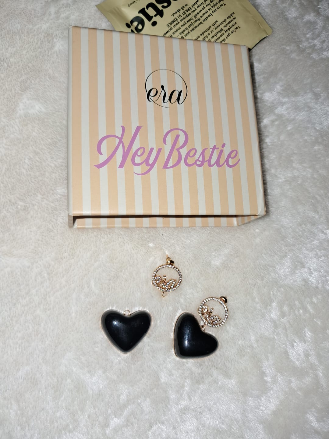 Customer photo review of Black Era Adore Gold Earrings