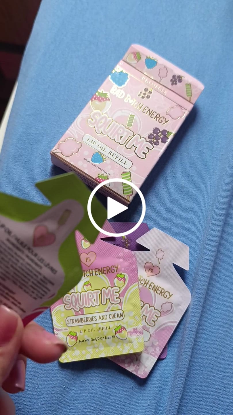 Customer video review of Squirt Me Lip Oil Refill Sachet Packs 2ml