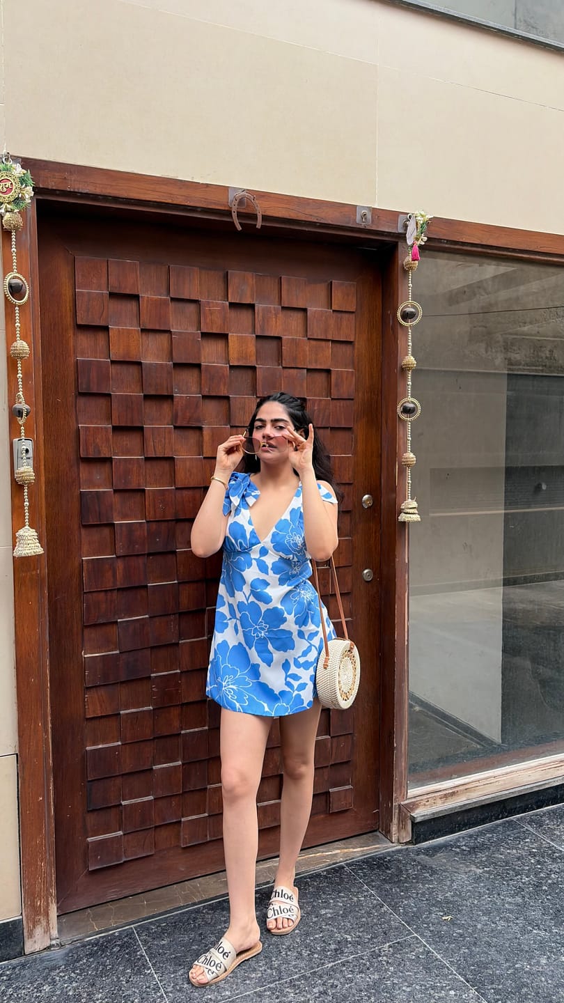 Customer photo review of Amalfi Blue Bloom Short Dress