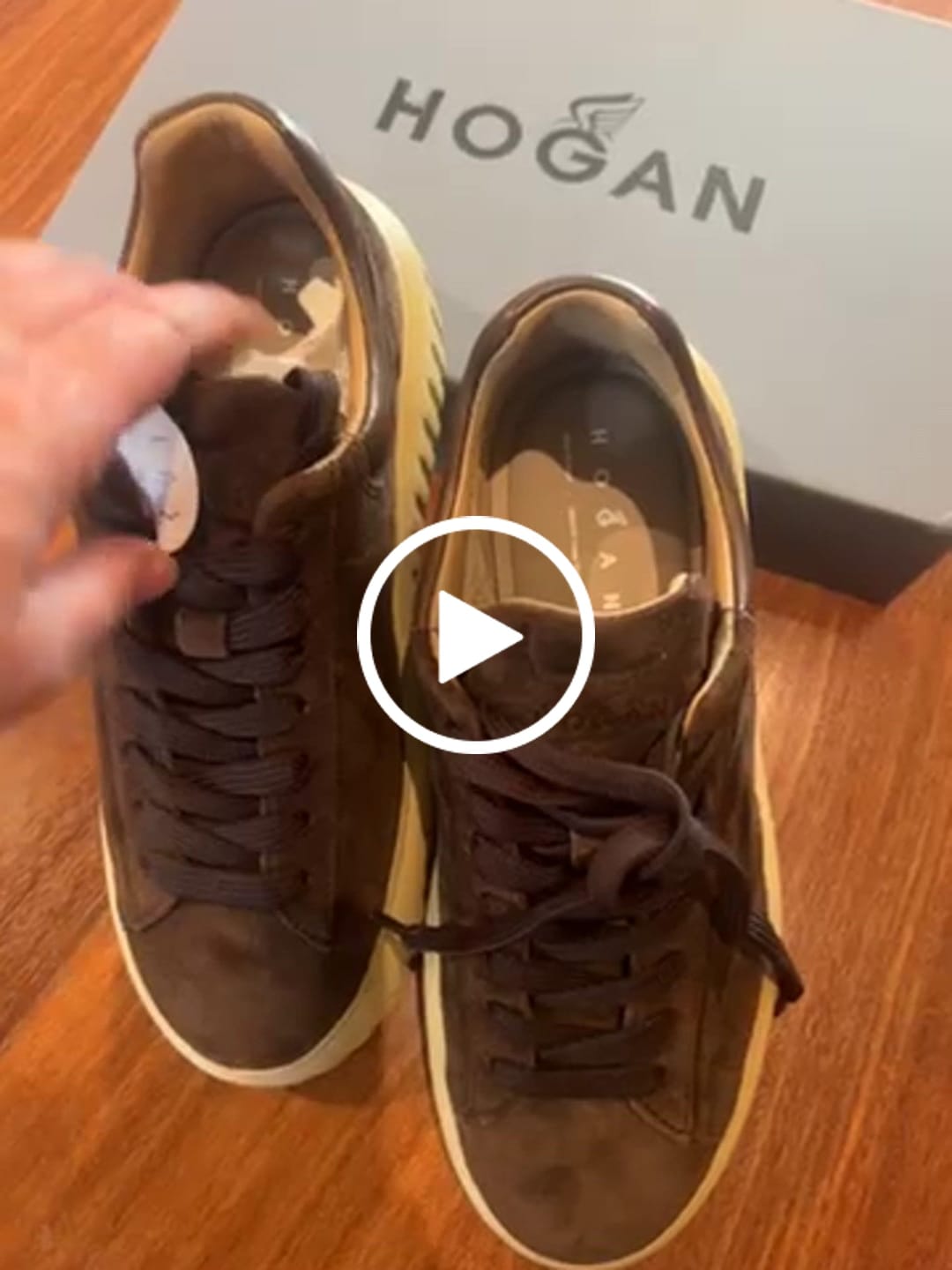 Customer video review of Hogan Women's Sneakers Brown Suede