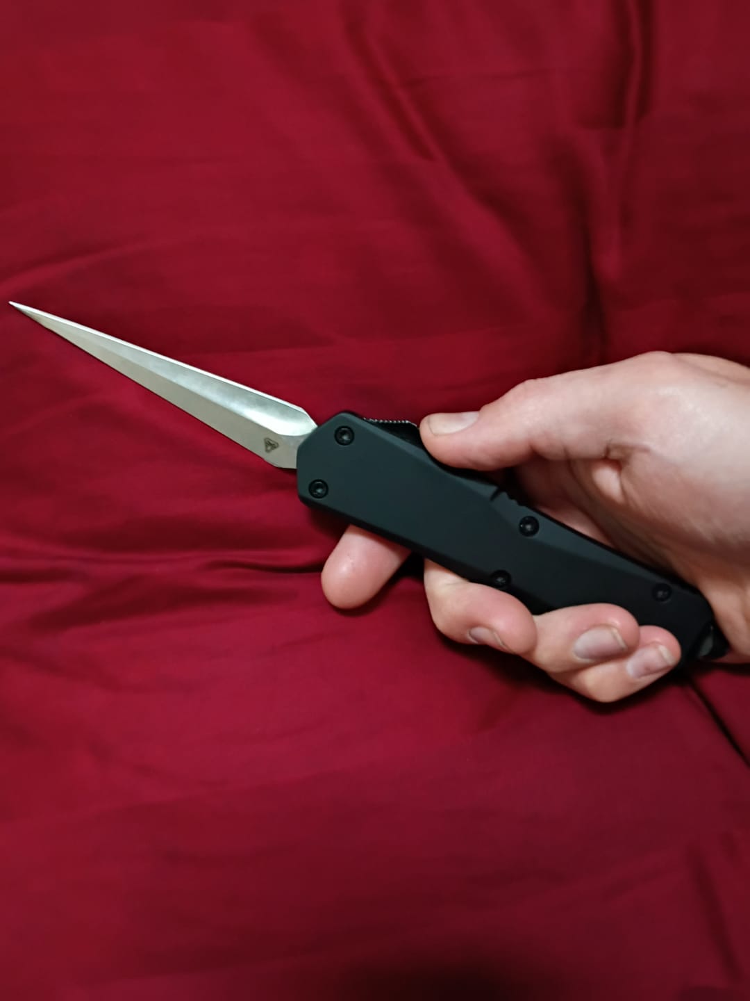 Customer photo review of Black Ghost OTF Knife - Hornet Blade