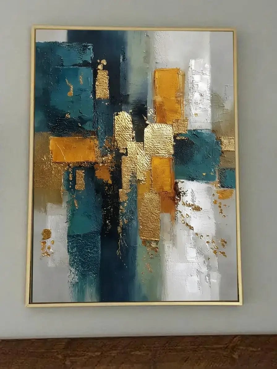 Customer photo review of Gilded Teal Layers Abstract Wall Art