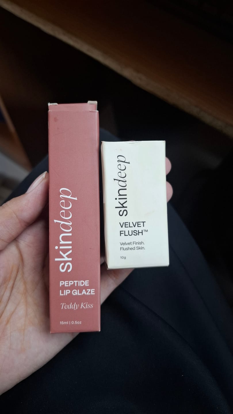 Customer photo review of Lip Glaze+Velvet Flush Duo