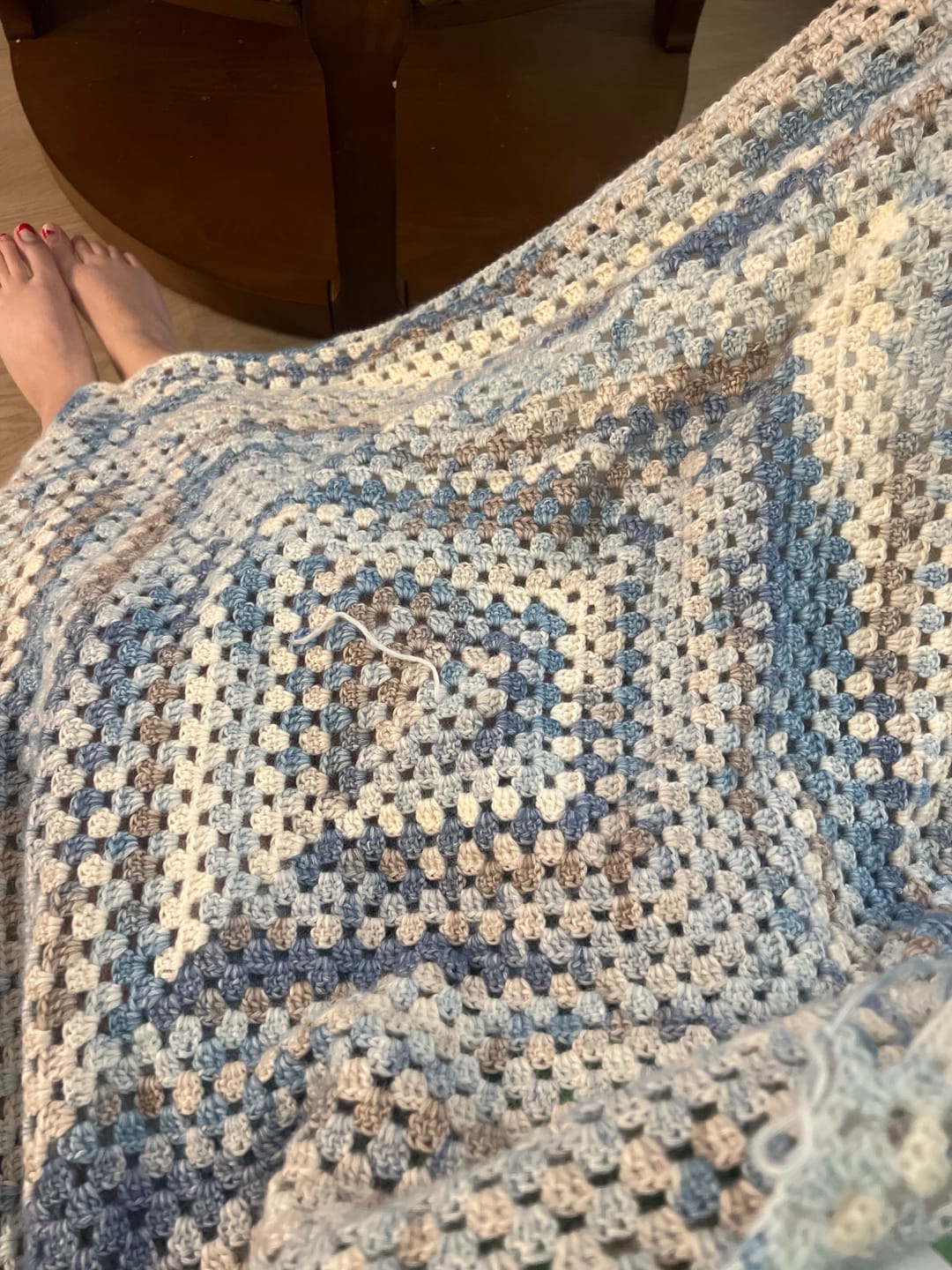 Customer photo review of CrochetPark™ Rainbow Blanket Kit