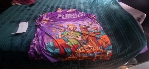 Customer photo review of Frenzidea Custom Purple Scoo Shirt for Daniel Purdon
