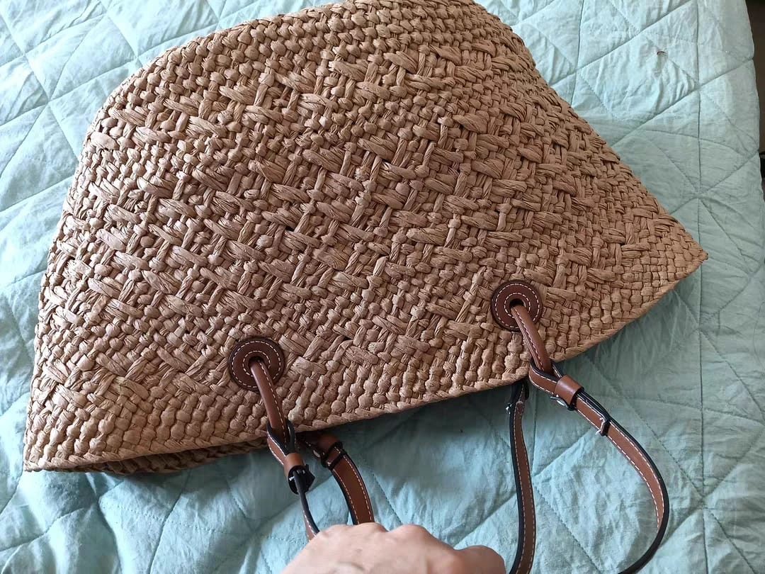 Customer photo review of Margot Woven Summer Tote