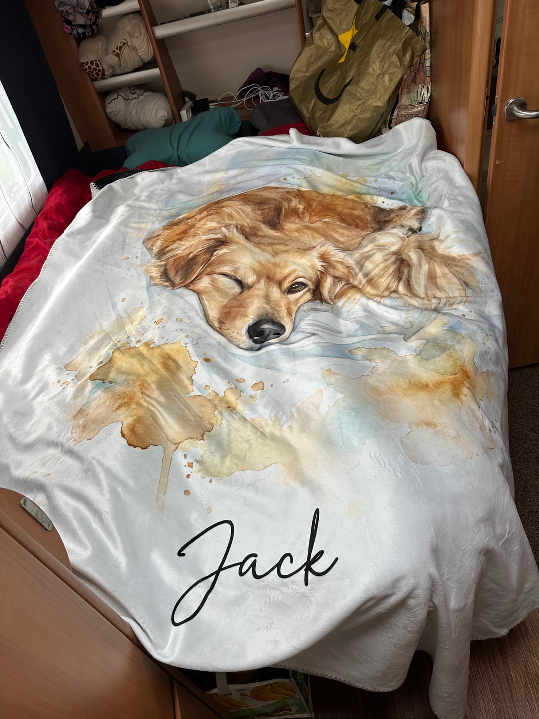 Customer photo review of Personalisierte Decke "Aquarell Haustier"