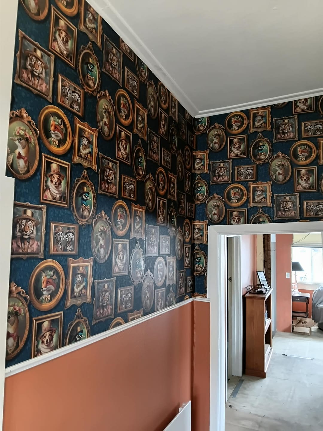 Customer photo review of Regal Beasts - Whimsical Animal Wallpaper - Sage